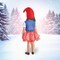 Adorable Girl's Gnome Costume Dress with Polka Dot Skirt Tights and Red Hat
